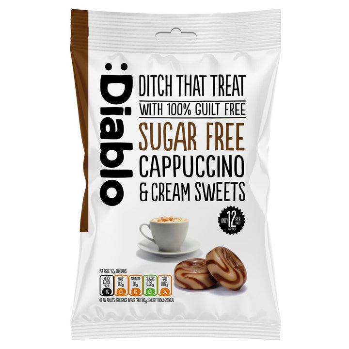 Diablo becukriai kapučino skonio kreminiai saldainiai, 75g