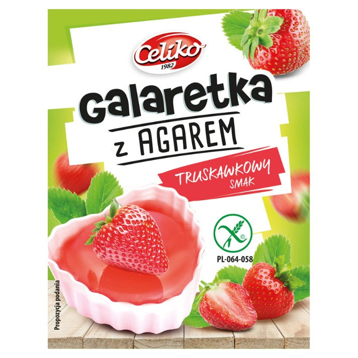Celiko be glitimo braškių skonio agaro želė 45g