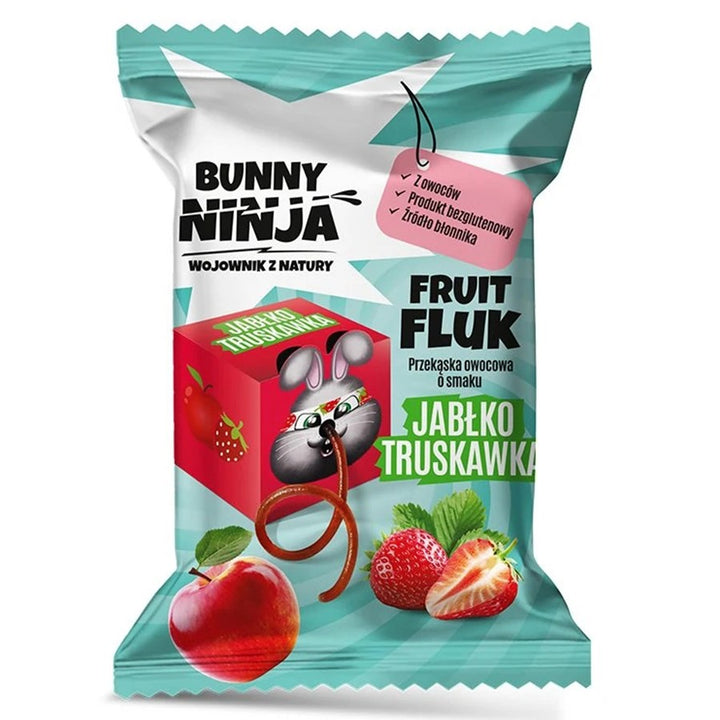 Fruit Fluk obuolių-braškių skonio vaisių užkandis, 15 g