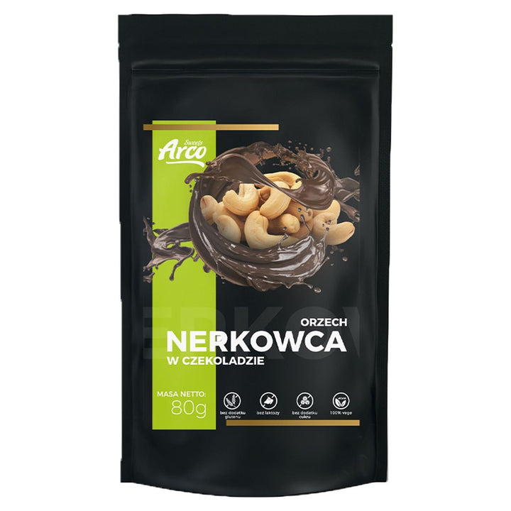 Anakardžių riešutai šokolade be cukraus KETO Arco Sweets, 80g