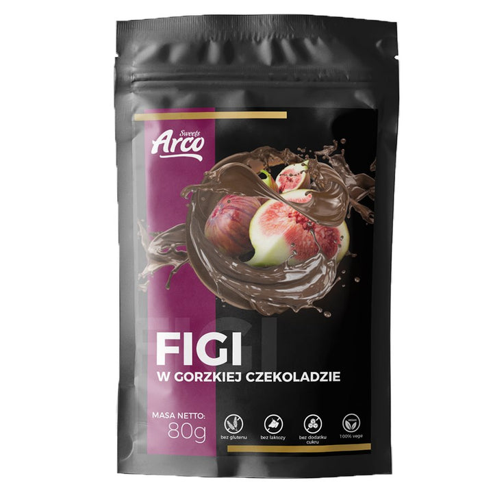 Arco Sweets šokoladinės figos be cukraus, 80g