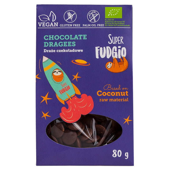 Super Fudgio BIO šokoladinės dražė be glitimo 80g