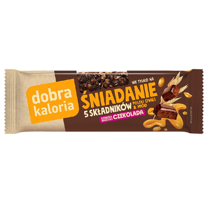 Pusryčių batonėlis, juodasis šokoladas Dobra Caloria, 40g