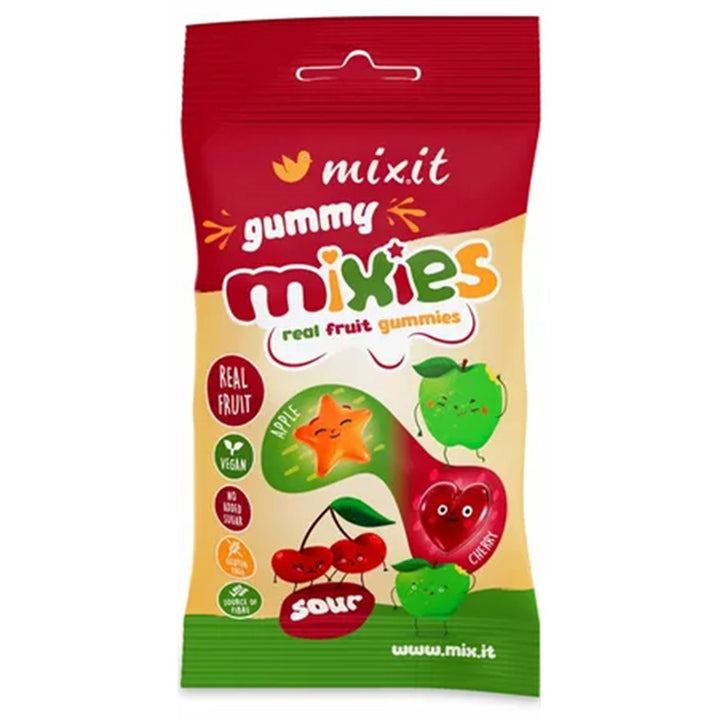Fruit Mixies - natūralūs obuolių ir vyšnių skonio drebučiai Mixit, 35g